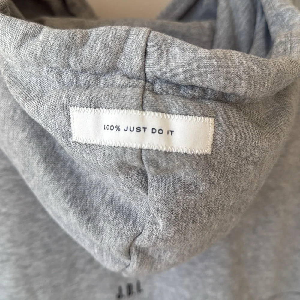 Nike Women's Sportswear Icon Clash Monogram Hoodie in Gray/White Size 1X